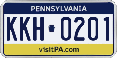 PA license plate KKH0201
