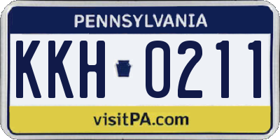 PA license plate KKH0211