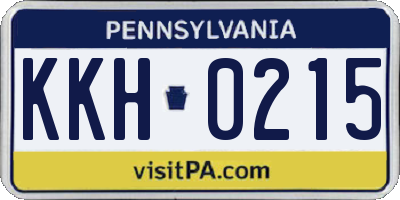 PA license plate KKH0215