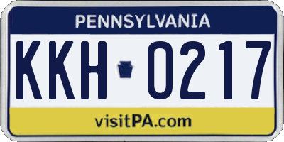PA license plate KKH0217