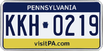 PA license plate KKH0219