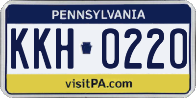 PA license plate KKH0220