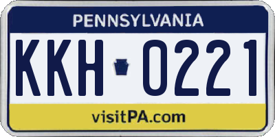 PA license plate KKH0221