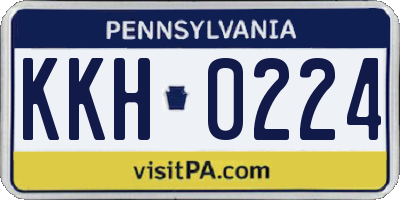 PA license plate KKH0224