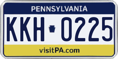 PA license plate KKH0225