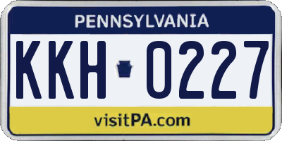 PA license plate KKH0227