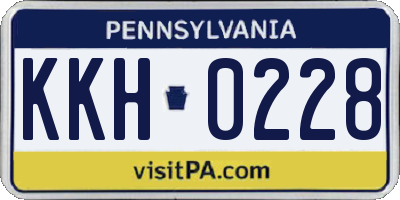 PA license plate KKH0228