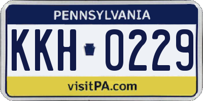 PA license plate KKH0229
