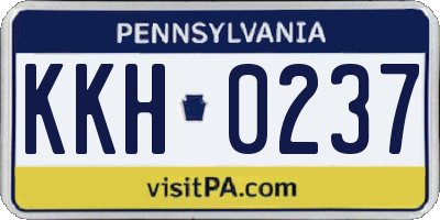 PA license plate KKH0237