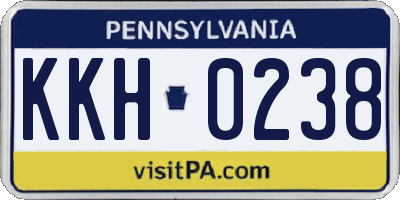 PA license plate KKH0238