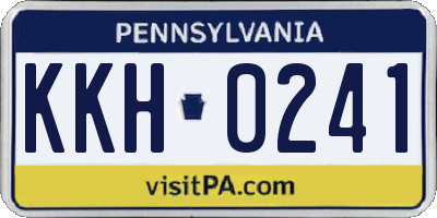 PA license plate KKH0241