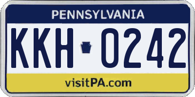 PA license plate KKH0242