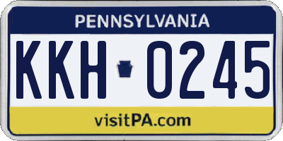 PA license plate KKH0245