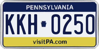 PA license plate KKH0250