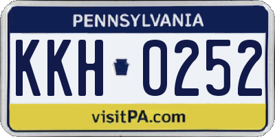 PA license plate KKH0252