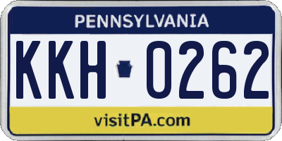 PA license plate KKH0262