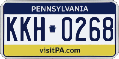 PA license plate KKH0268
