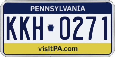 PA license plate KKH0271