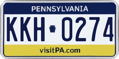 PA license plate KKH0274