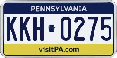 PA license plate KKH0275