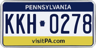 PA license plate KKH0278