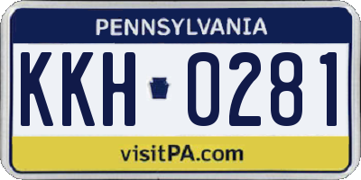 PA license plate KKH0281