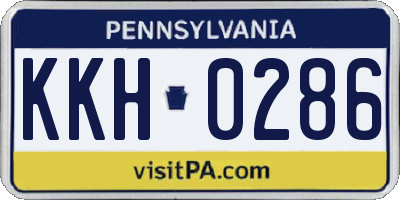 PA license plate KKH0286