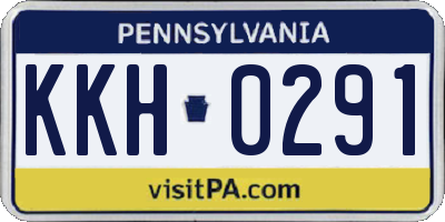 PA license plate KKH0291