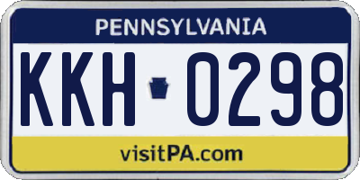 PA license plate KKH0298