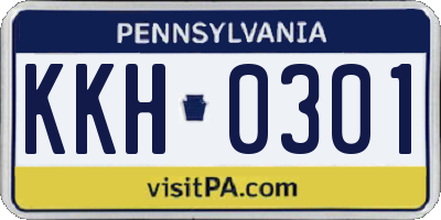 PA license plate KKH0301