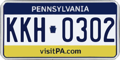 PA license plate KKH0302