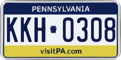 PA license plate KKH0308