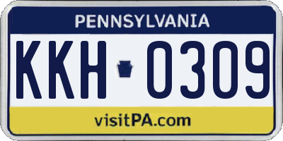 PA license plate KKH0309