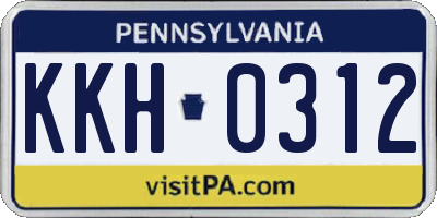 PA license plate KKH0312