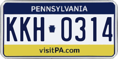PA license plate KKH0314