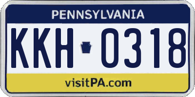 PA license plate KKH0318