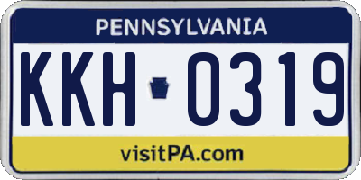 PA license plate KKH0319