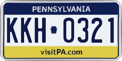 PA license plate KKH0321