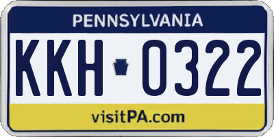 PA license plate KKH0322