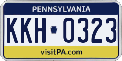 PA license plate KKH0323