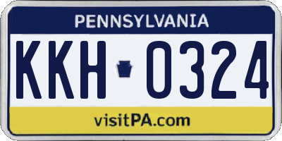 PA license plate KKH0324