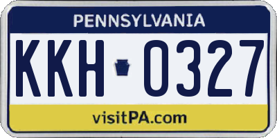 PA license plate KKH0327