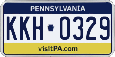 PA license plate KKH0329