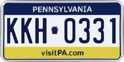 PA license plate KKH0331