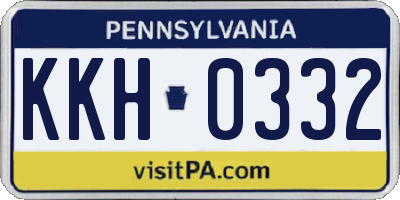 PA license plate KKH0332