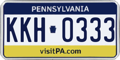 PA license plate KKH0333