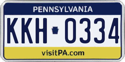 PA license plate KKH0334