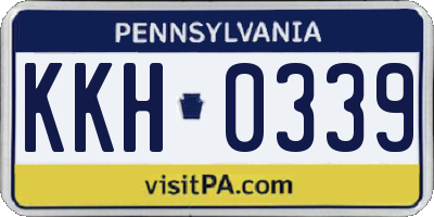 PA license plate KKH0339