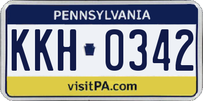 PA license plate KKH0342