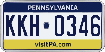 PA license plate KKH0346